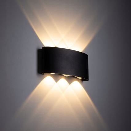 LED Zunanja stenska svetilka ARROW 6xLED/1W/230V IP54 črna