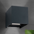 LED Zunanja stenska svetilka CUBE 2xLED/3W/230V IP54 antracit