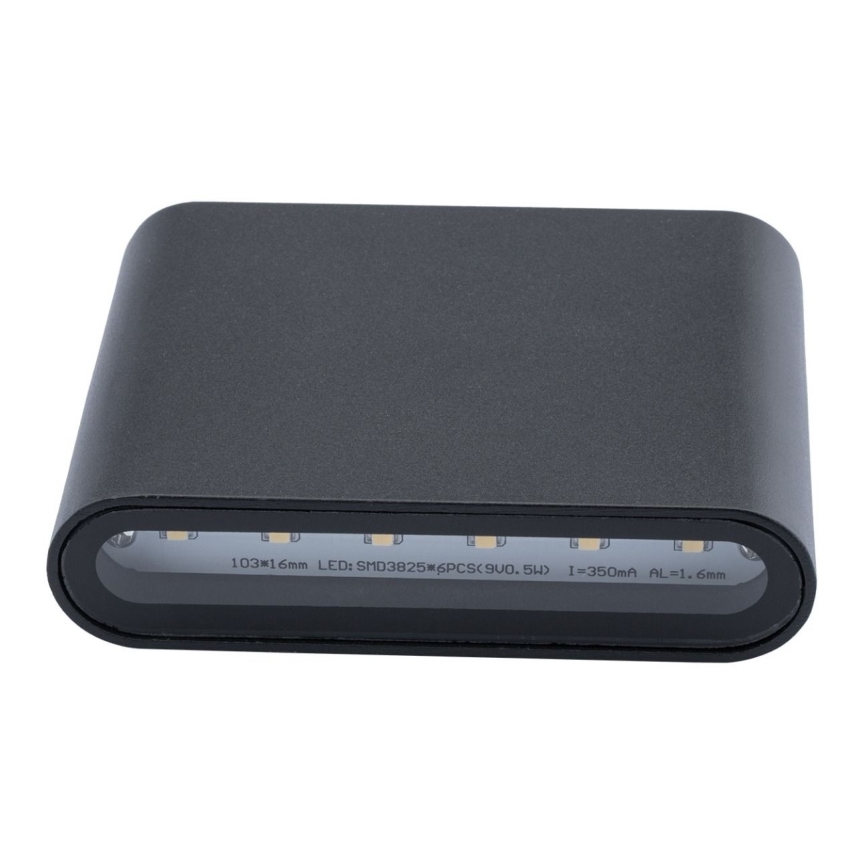LED Zunanja stenska svetilka FLOW 2xLED/3W/230V IP54 črna