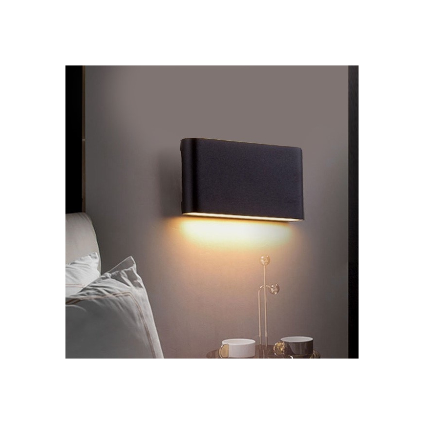 LED Zunanja stenska svetilka FLOW LED/9W/230V IP54 4000K črna