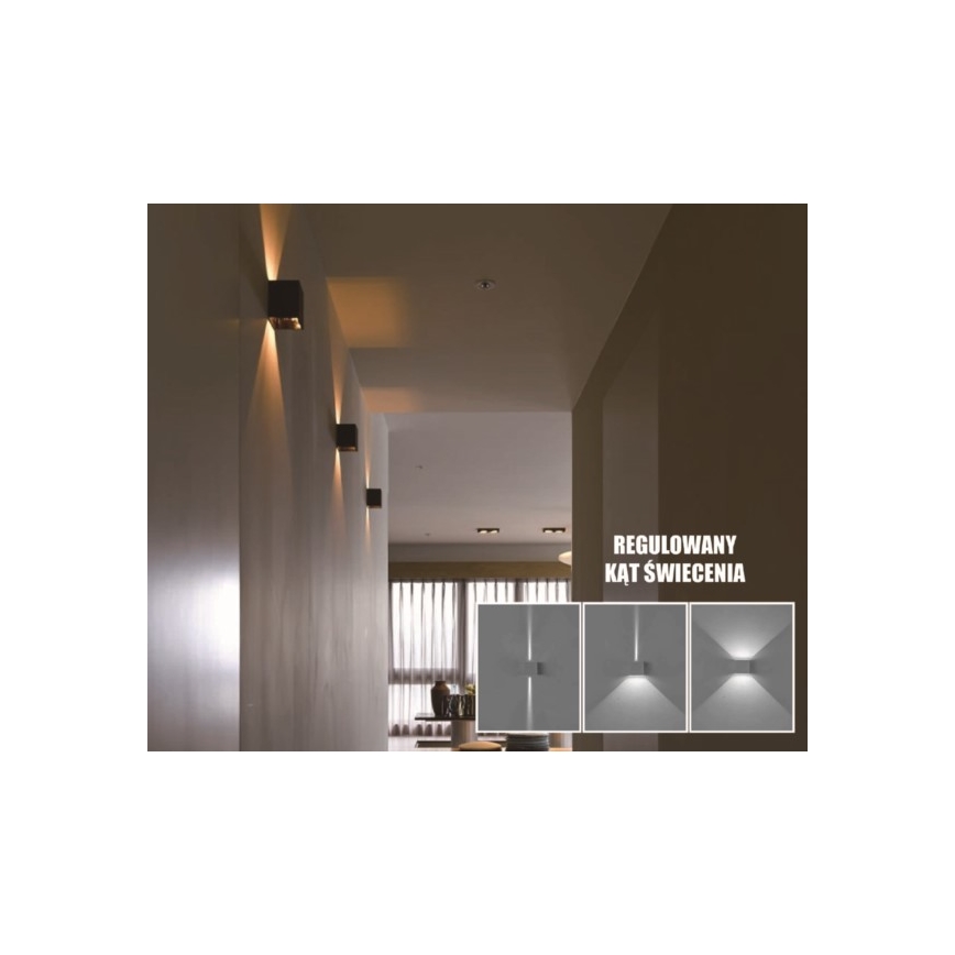 LED Zunanja stenska svetilka KREON 2xLED/3W/230V IP54 4000K črna