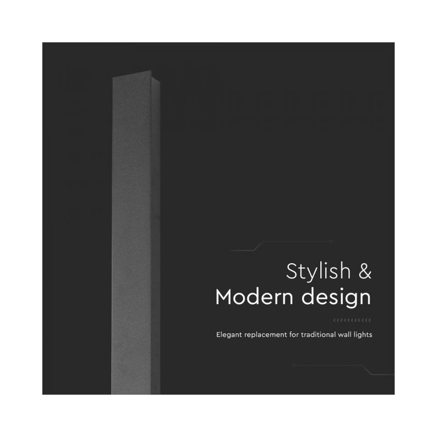 LED zunanja stenska svetilka LED/10W/230V 3000K IP65 51 cm antracit