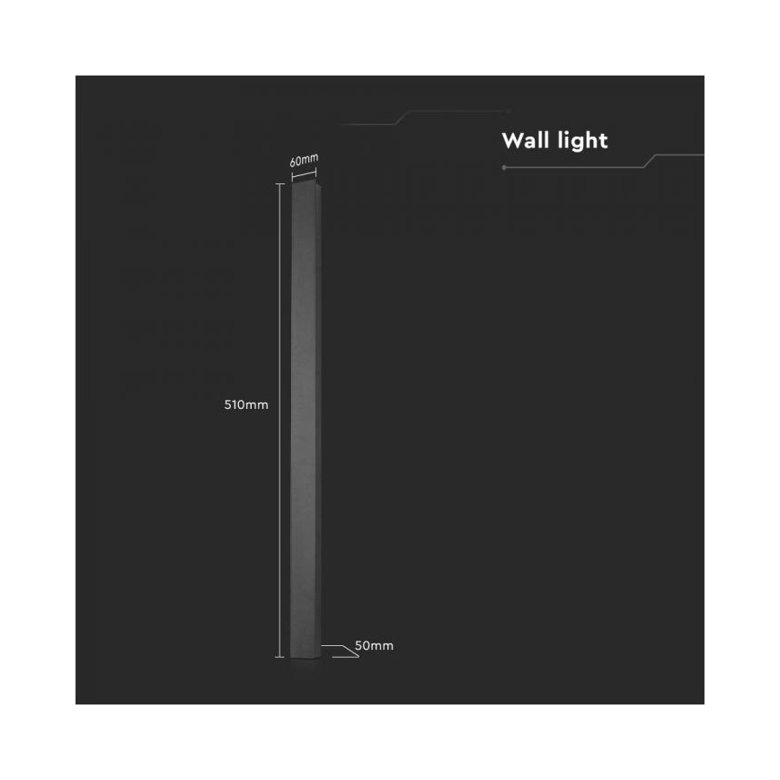 LED zunanja stenska svetilka LED/10W/230V 4000K IP65 51 cm antracit