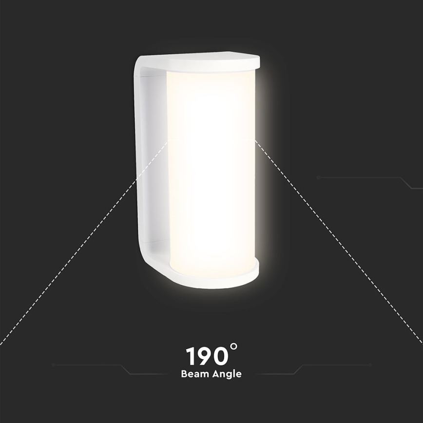 LED Zunanja stenska svetilka LED/12W/230V 3000/4200/6500K IP65 bela