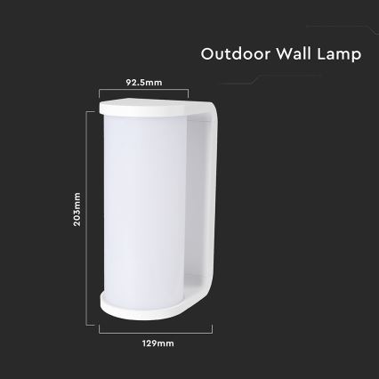 LED Zunanja stenska svetilka LED/12W/230V 3000/4200/6500K IP65 bela