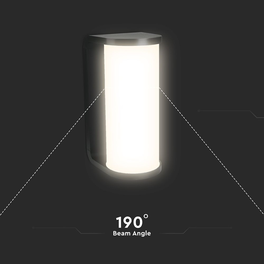 LED Zunanja stenska svetilka LED/12W/230V 3000/4200/6500K IP65 črna