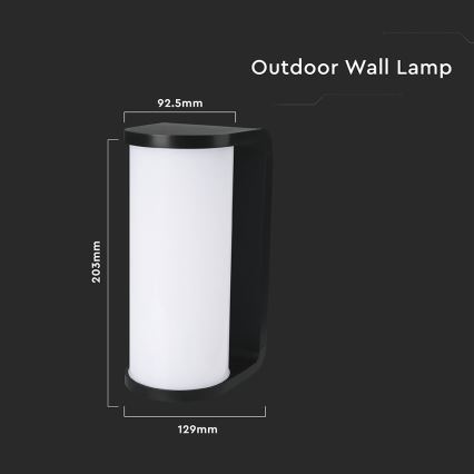 LED Zunanja stenska svetilka LED/12W/230V 3000/4200/6500K IP65 črna