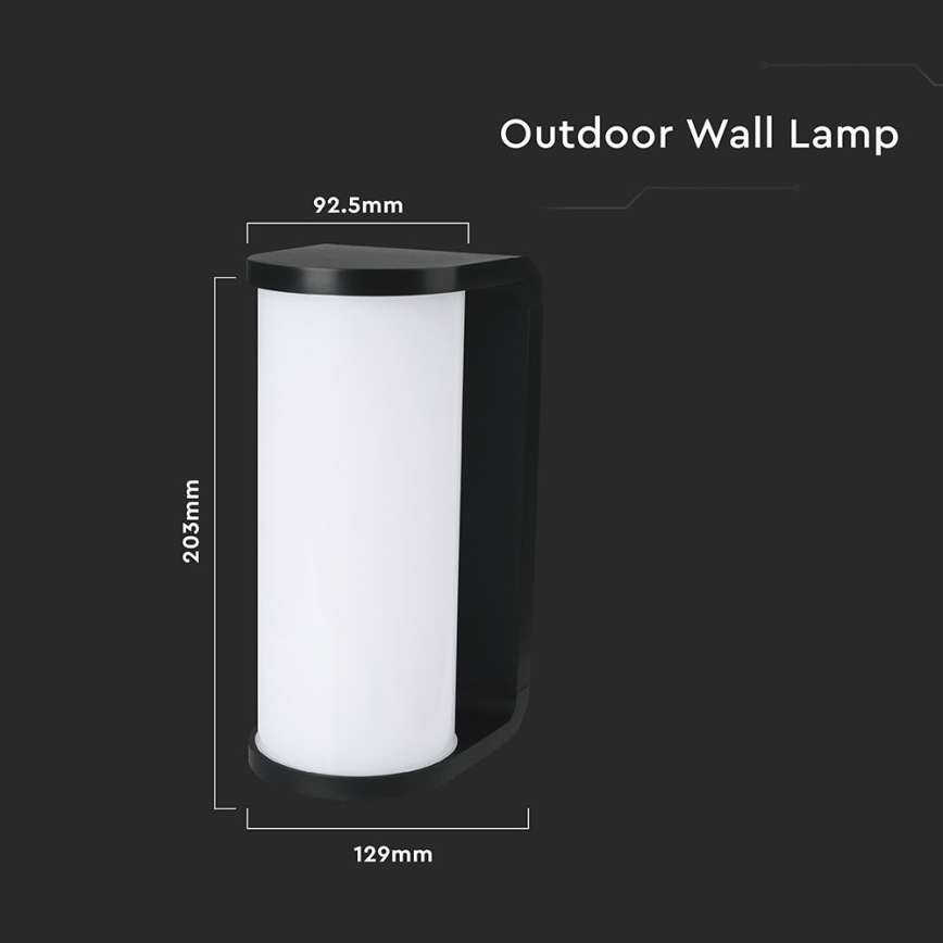 LED Zunanja stenska svetilka LED/12W/230V 3000/4200/6500K IP65 črna