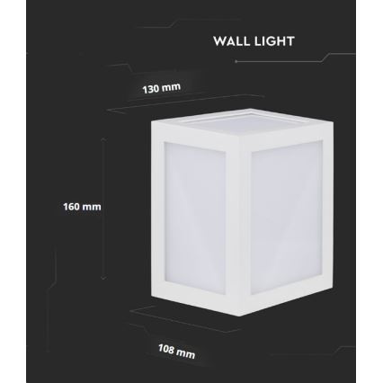 LED Zunanja stenska svetilka LED/12W/230V 3000K IP65 bela