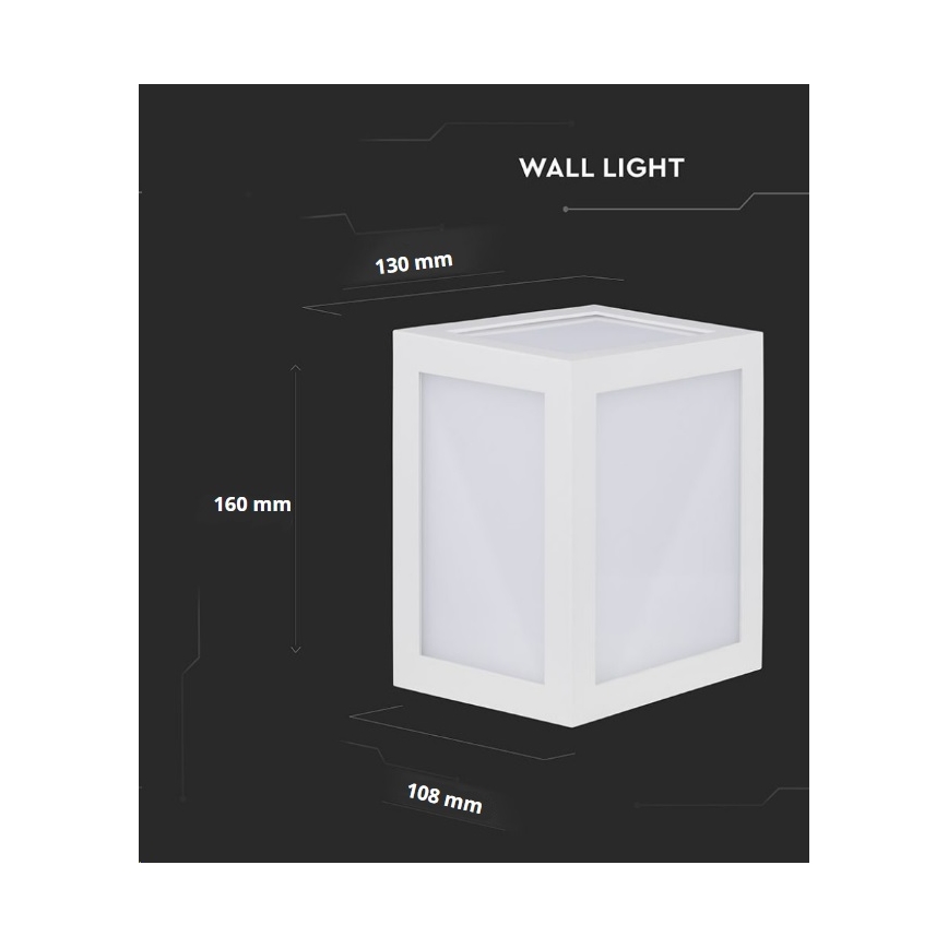 LED Zunanja stenska svetilka LED/12W/230V 3000K IP65 bela