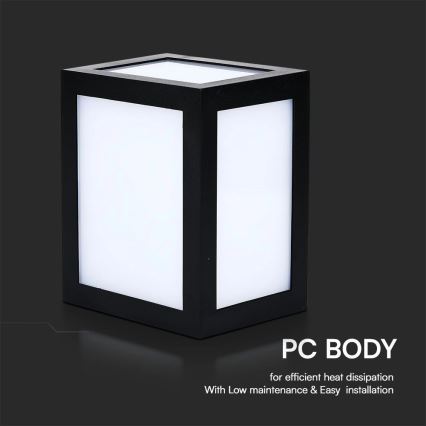 LED zunanja stenska svetilka LED/12W/230V 3000K IP65 črna