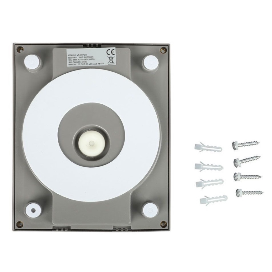 LED Zunanja stenska svetilka LED/12W/230V 3000K IP65 siv