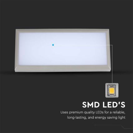 LED Zunanja stenska svetilka LED/12W/230V 3000K IP65 siva