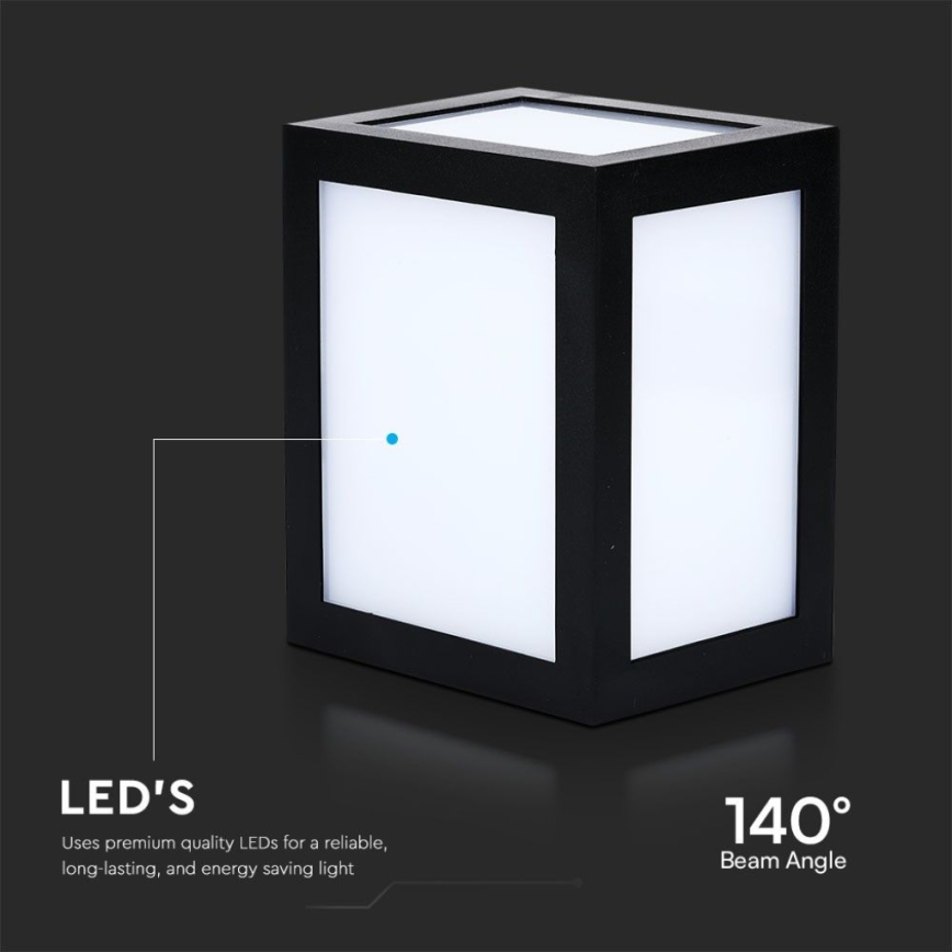 LED zunanja stenska svetilka LED/12W/230V 6400K IP65 črna