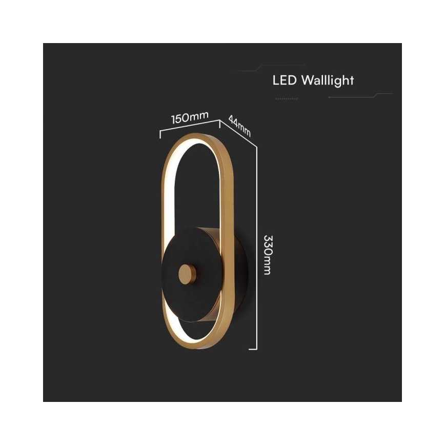 LED Zunanja stenska svetilka LED/15W/230V IP54 4000K medenina