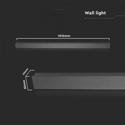 LED zunanja stenska svetilka LED/16W/230V 3000K IP65 101 cm antracitna