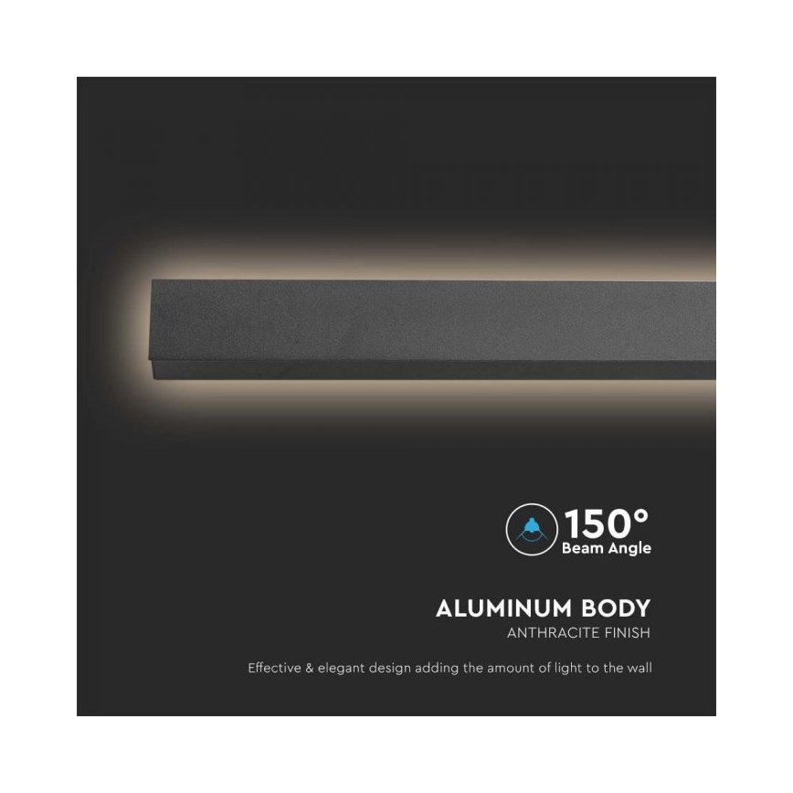 LED Zunanja stenska svetilka LED/16W/230V 4000K IP65 101 cm črna