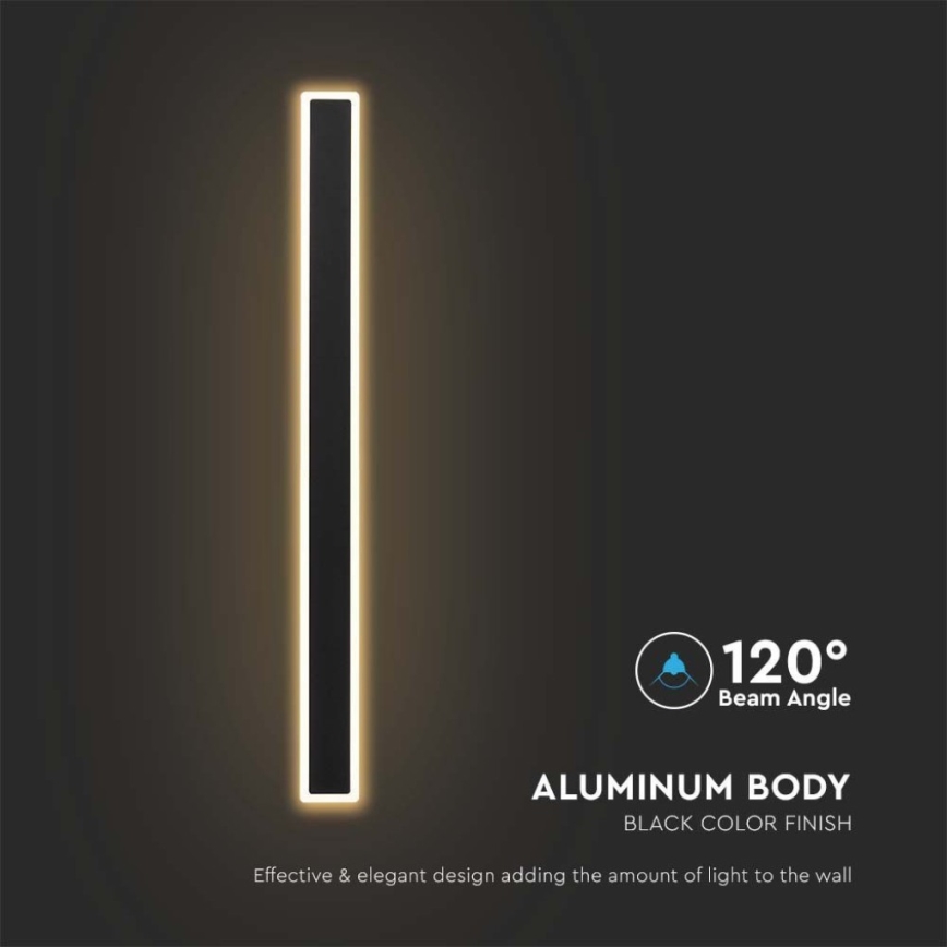 LED Zunanja stenska svetilka LED/17W/230V 3000K IP65 črna