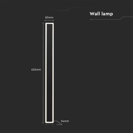 LED Zunanja stenska svetilka LED/17W/230V 3000K IP65 črna