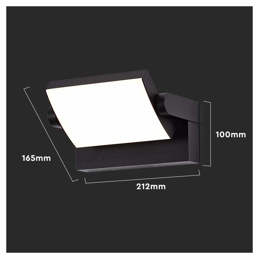 LED Zunanja stenska svetilka LED/17W/230V 4000K IP65 črna