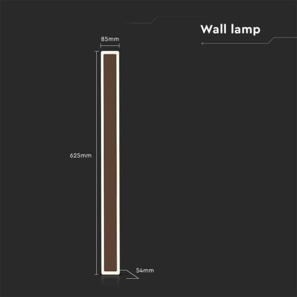 LED Zunanja stenska svetilka LED/17W/230V 4000K IP65 rjav