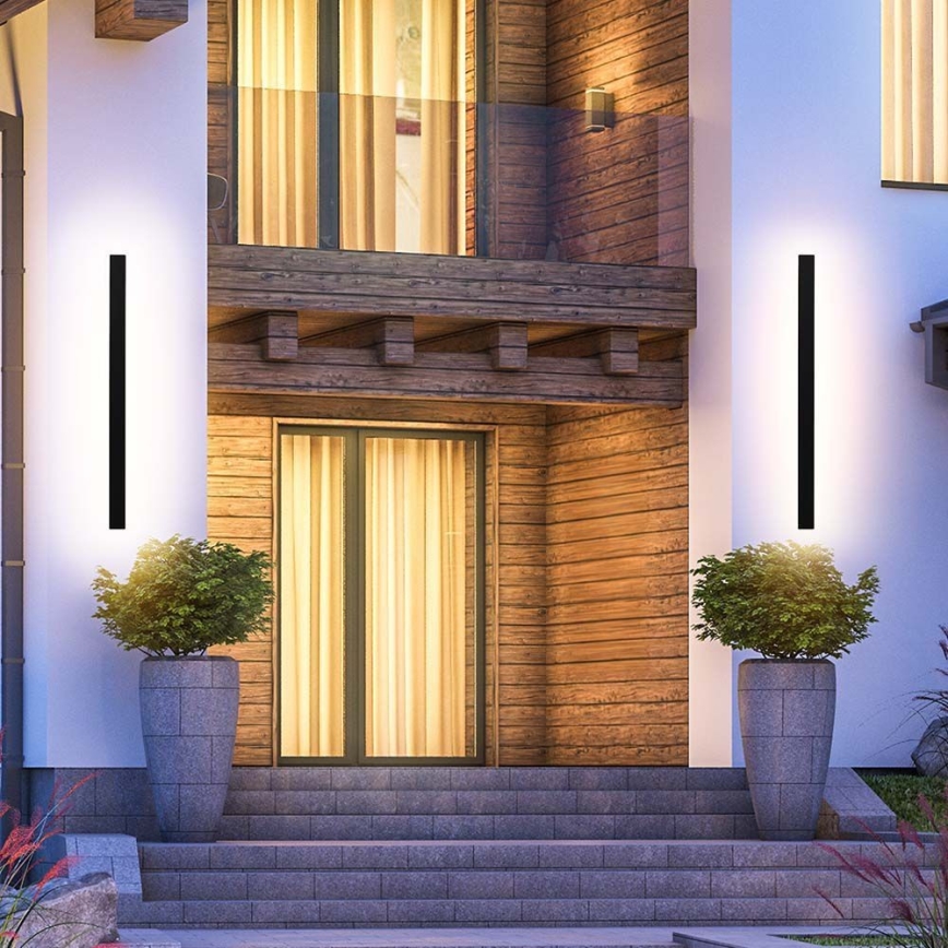 LED zunanja stenska svetilka LED/23W/230V 3000K IP65 141 cm črna