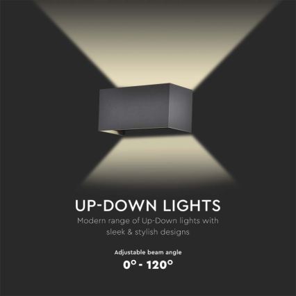 LED zunanja stenska svetilka LED/24W/230V 3000K IP65 črna