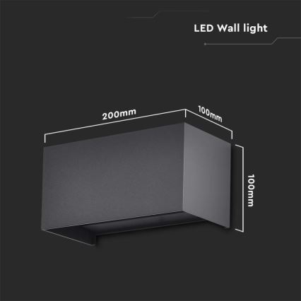 LED zunanja stenska svetilka LED/24W/230V 3000K IP65 črna