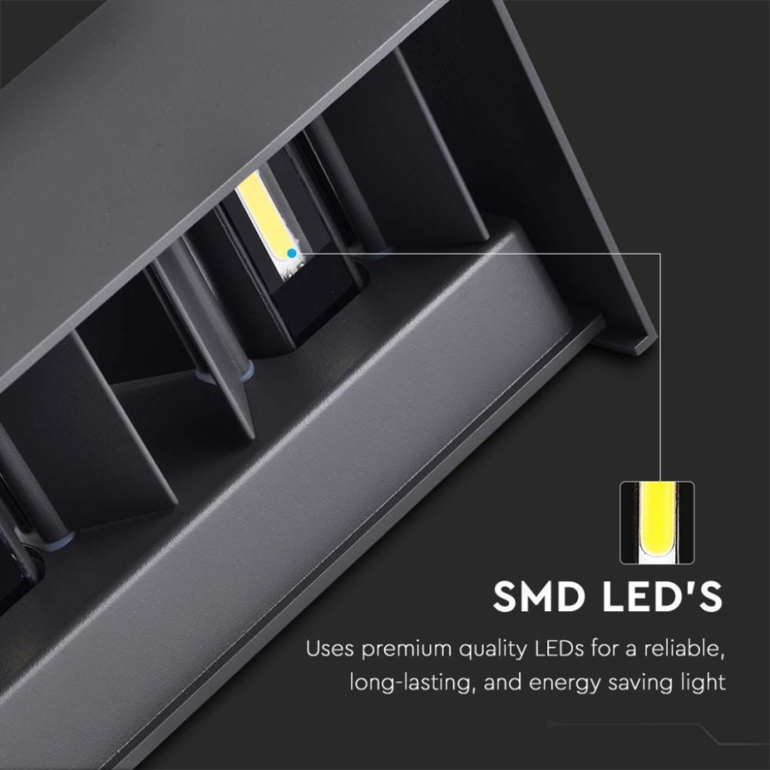 LED zunanja stenska svetilka LED/24W/230V 4000K IP65 črna