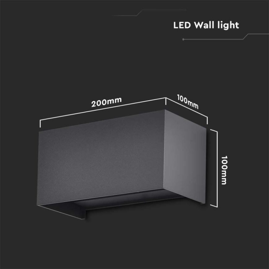 LED zunanja stenska svetilka LED/24W/230V 4000K IP65 črna