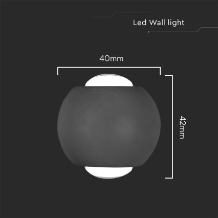 LED Zunanja stenska svetilka LED/2W/230V 3000K IP54 črna