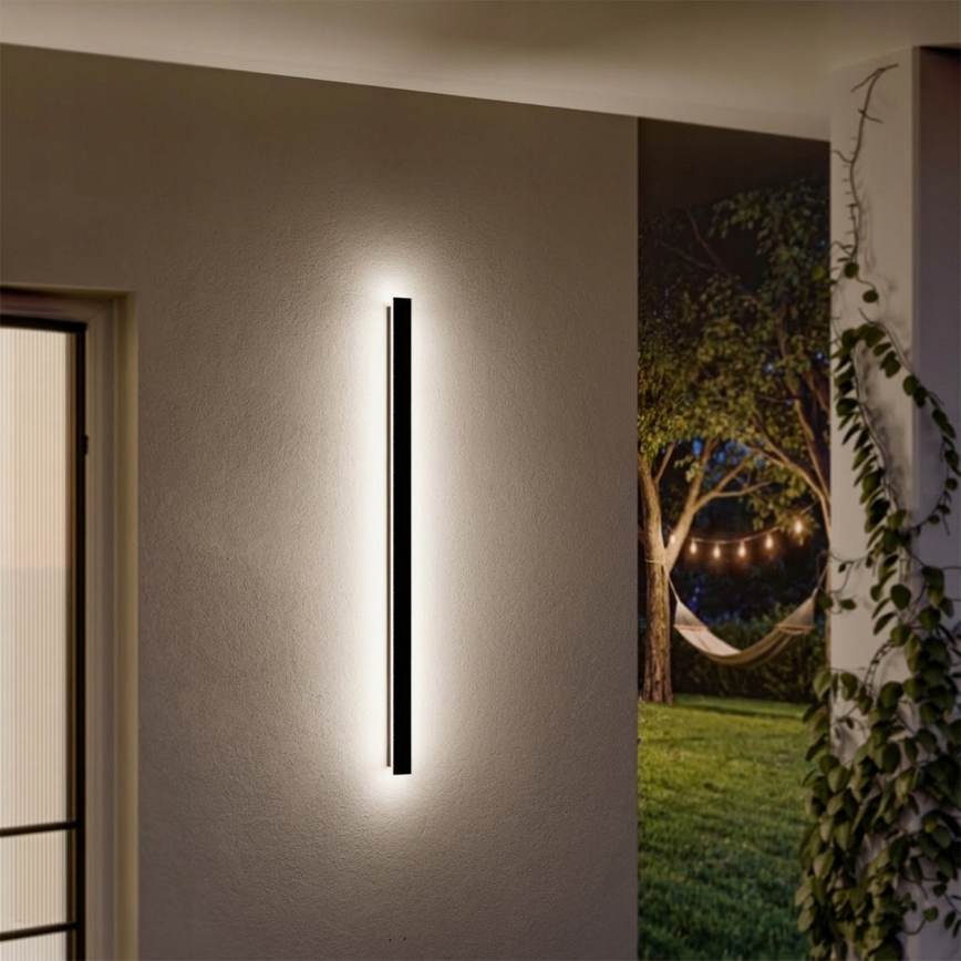 LED zunanja stenska svetilka LED/30W/230V 100 cm IP65 črna