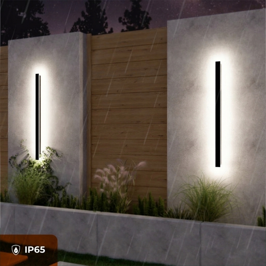 LED zunanja stenska svetilka LED/30W/230V 100 cm IP65 črna