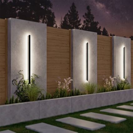 LED zunanja stenska svetilka LED/30W/230V 100 cm IP65 črna