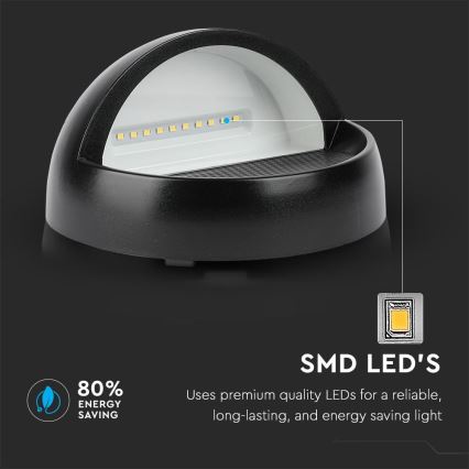 LED Zunanja stenska svetilka LED/3W/230V 4000K IP65 črna