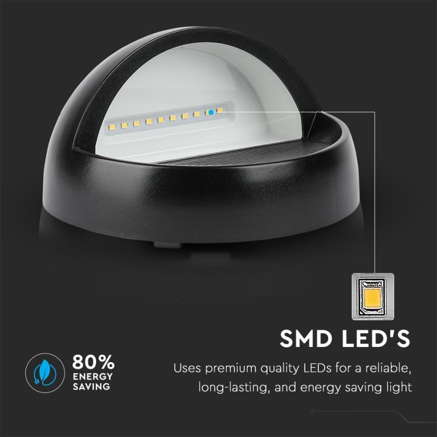 LED Zunanja stenska svetilka LED/3W/230V 4000K IP65 črna