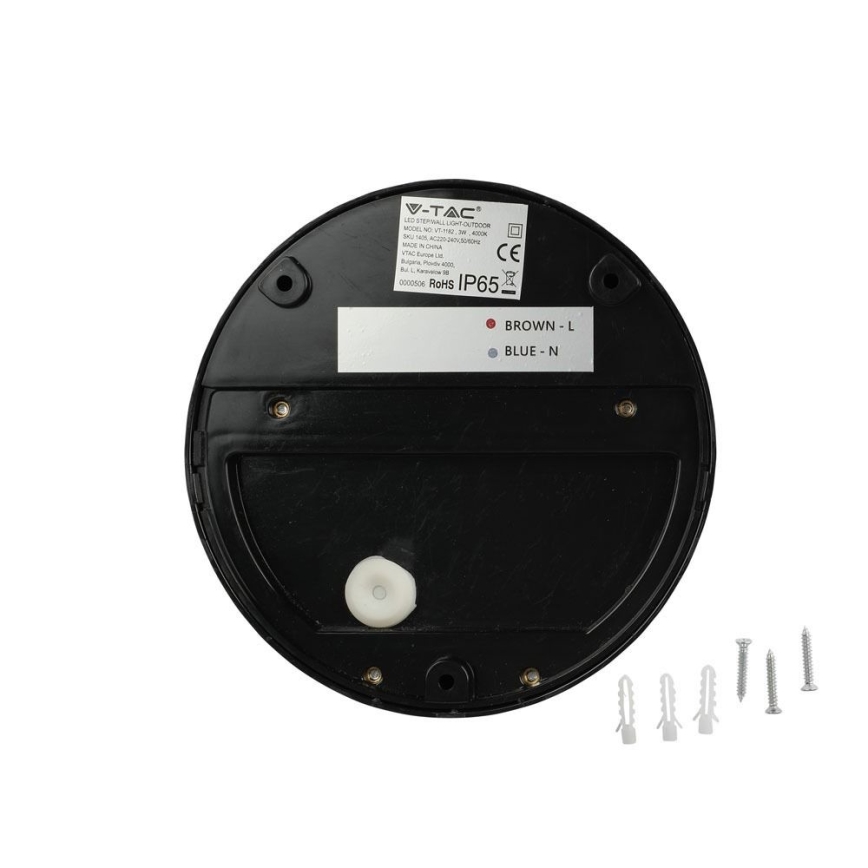 LED Zunanja stenska svetilka LED/3W/230V 4000K IP65 črna