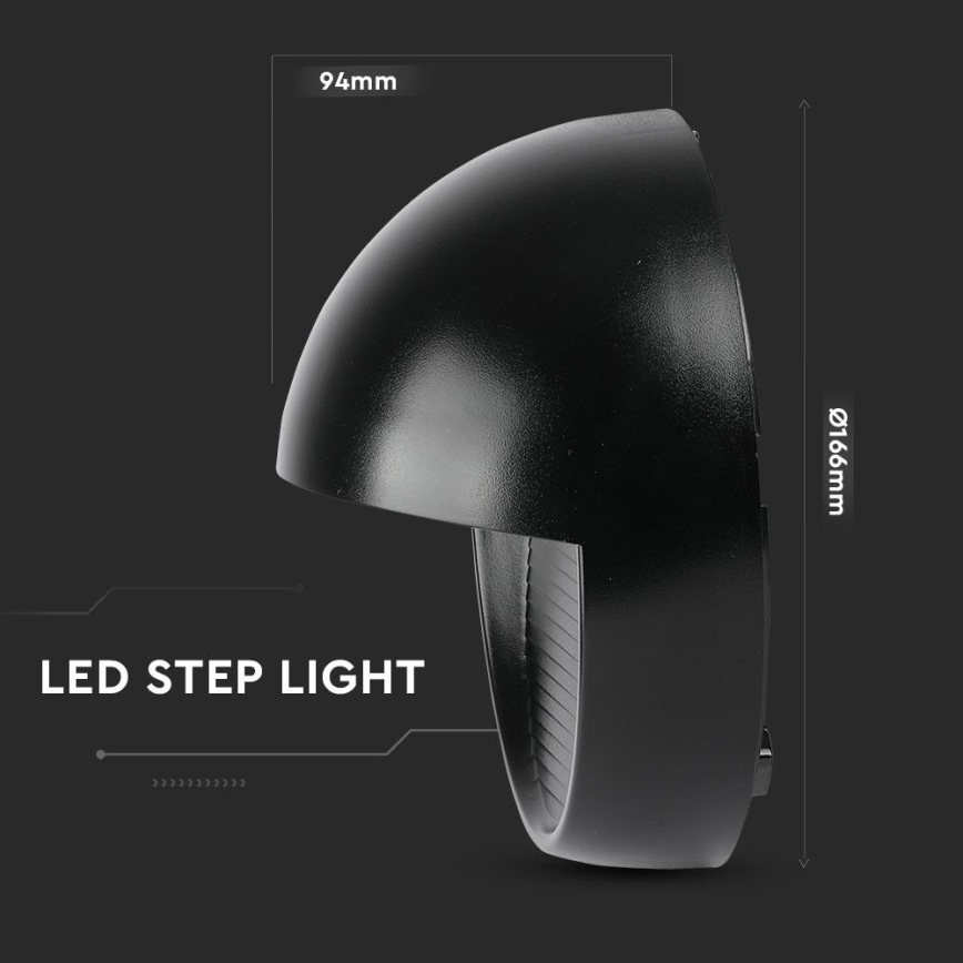 LED Zunanja stenska svetilka LED/3W/230V 4000K IP65 črna