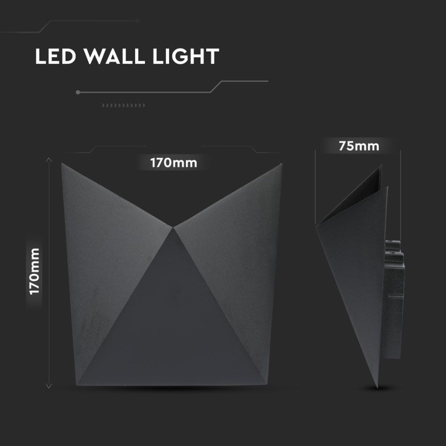LED Zunanja stenska svetilka LED/5W/230V 3000K IP65 črna