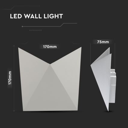 LED Zunanja stenska svetilka LED/5W/230V 3000K IP65 siva