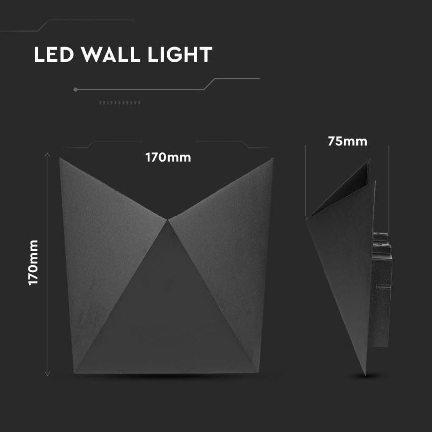 LED Zunanja stenska svetilka LED/5W/230V 4000K IP65 črna