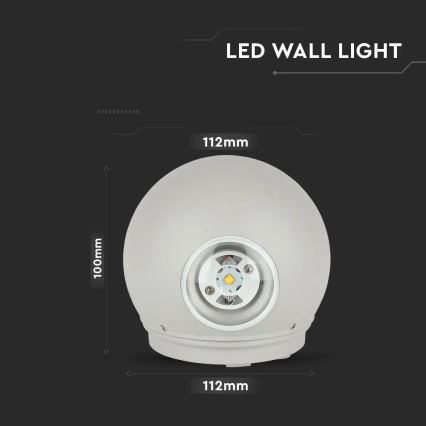 LED Zunanja stenska svetilka LED/6W/230V 3000K IP65 siva