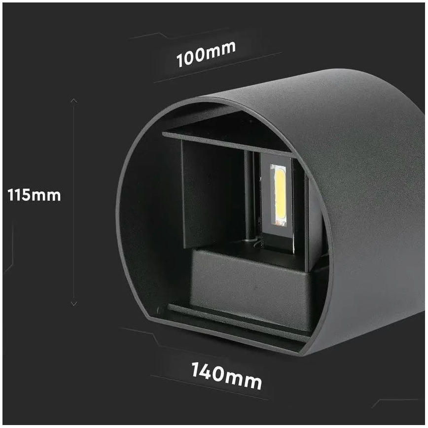 LED Zunanja stenska svetilka LED/6W/230V 4000K IP65 črna