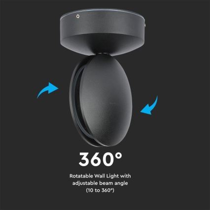 LED Zunanja stenska fleksibilna svetilka LED/7W/230V 4000K IP65 črna