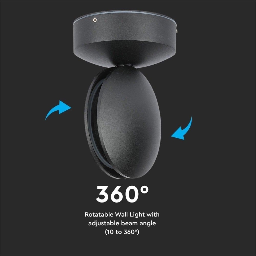 LED Zunanja stenska fleksibilna svetilka LED/7W/230V 4000K IP65 črna