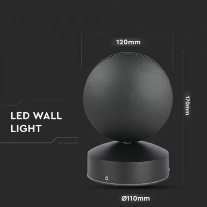 LED Zunanja stenska fleksibilna svetilka LED/7W/230V 4000K IP65 črna