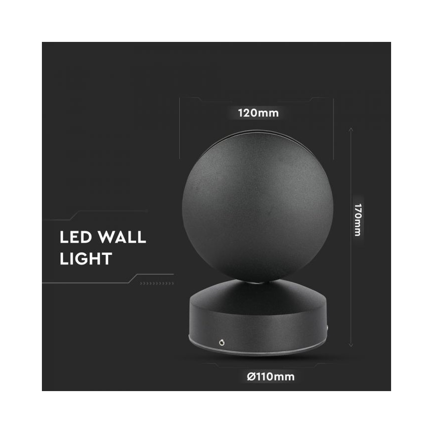 LED Zunanja stenska fleksibilna svetilka LED/7W/230V 4000K IP65 črna
