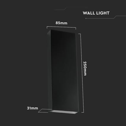 LED Zunanja stenska svetilka LED/8W/230V 4000K IP65 črna