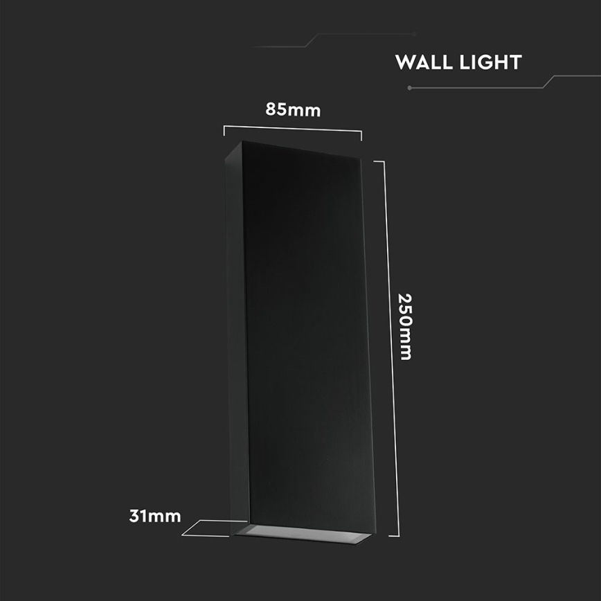 LED Zunanja stenska svetilka LED/8W/230V 4000K IP65 črna