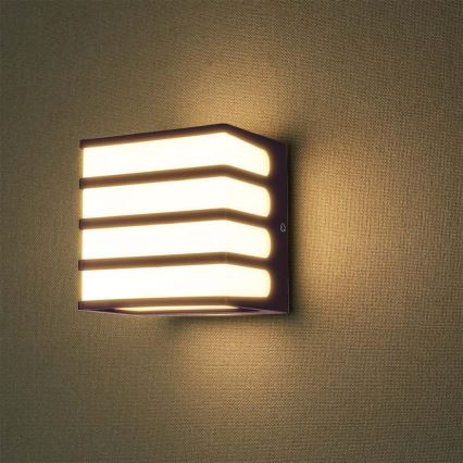 LED Zunanja stenska svetilka LED/8W/230V IP65 3000K rjava